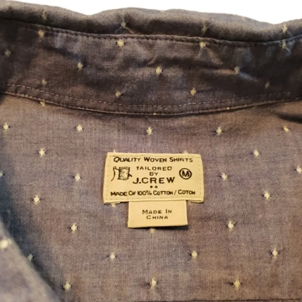 Tailored By J. Crew Shirt Size Medium Long Sleeve Button Down Casual Shirt Dots